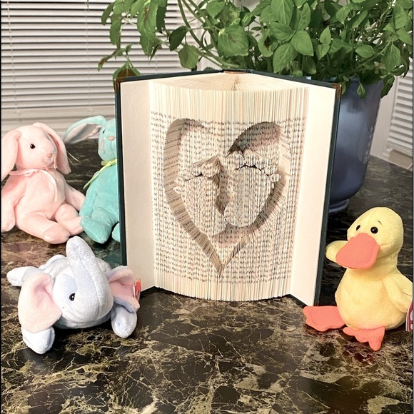 Handmade Other - 🌟HOST PICK🌟 New 𝑯𝒂𝒏𝒅𝒎𝒂𝒅𝒆 Baby Feet, Book Folding OOAK 🎁 Gift